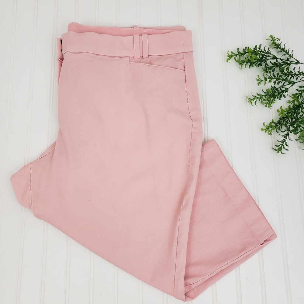 Lane Bryant Allie Pants Cropped Dress Pants Pink Career Wear size 28 Classic
